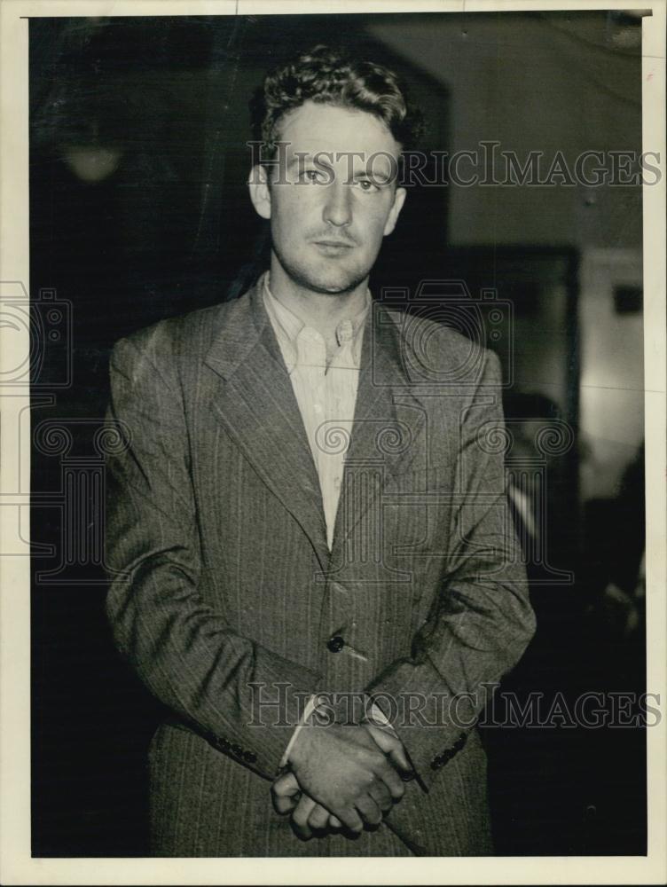 1941 Press Photo Harvey R Court Questioned In Slaying Murder Criminal - Historic Images