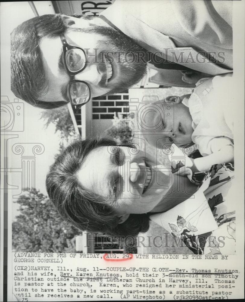 1975 Press Photo Rev Thomas Knutson & Rev Karen Knutson in Ill - RSL86237 - Historic Images