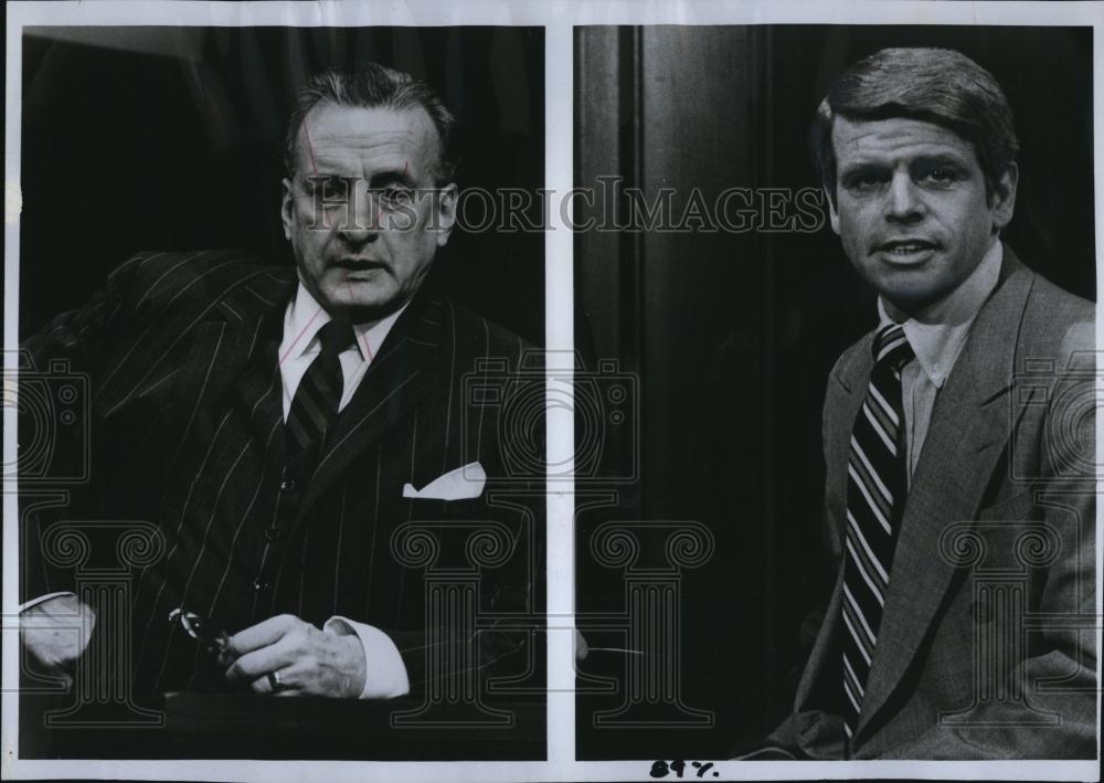 Press Photo Actor George C Scott & William Devane in "Fear on Trial" - Historic Images