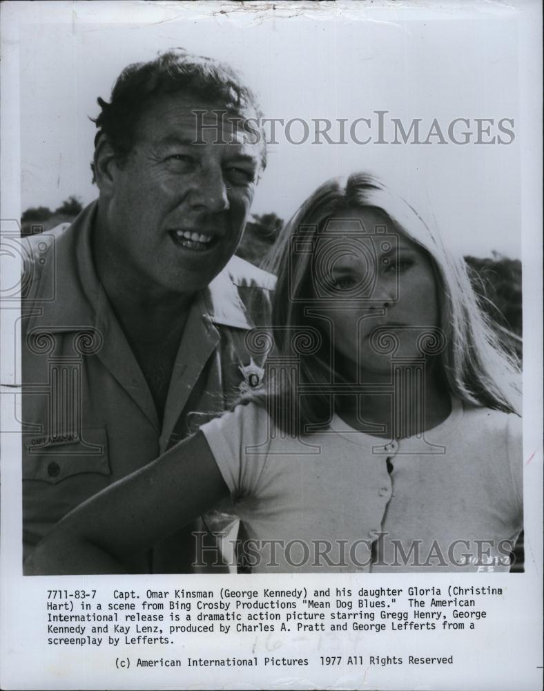 1978 Press Photo George Kennedy and Christina hart in &quot;Mean Dog Blues&quot; - Historic Images