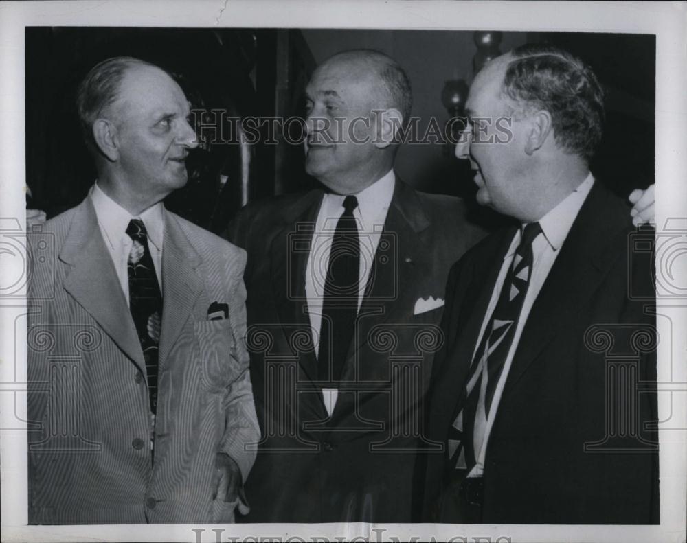 1949 Press Photo Ga Rep Carl Vinson,Defense Sec L Johnson,Rep SD Short, Maine - Historic Images