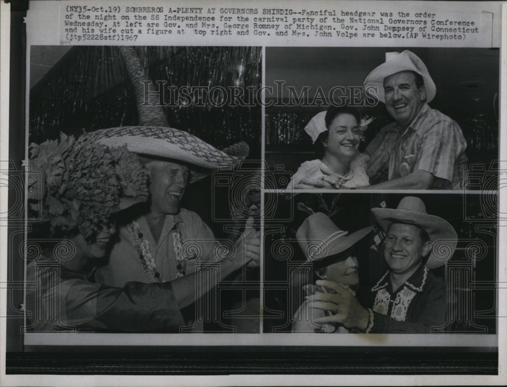 1967 Press Photo National Governors Conference George Romney Michigan Dempsey - Historic Images