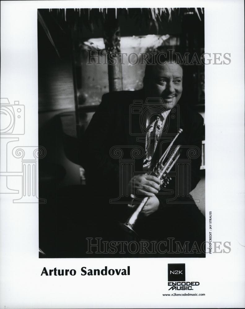 Press Photo Trumpet player, Arturo Sandoval on Encoded Music - RSL79413 - Historic Images