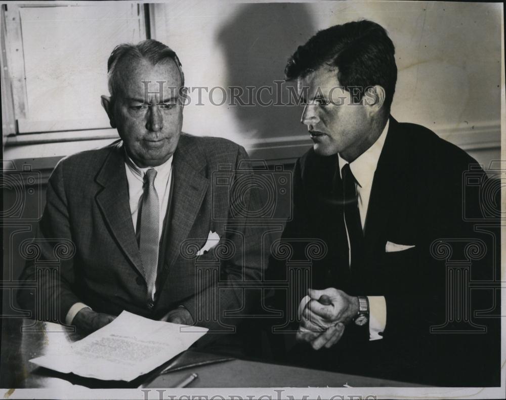 1963 Press Photo Senator Kennedy &amp; James Austin - RSL87193 - Historic Images