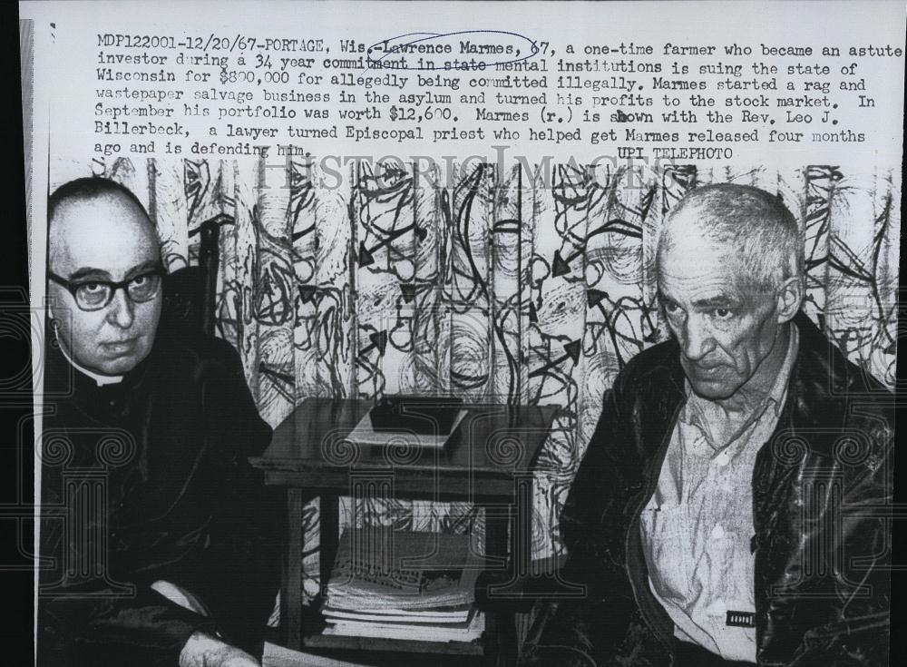 1967 Press Photo Lawrence Marmes with Rev Leo J Billerbeck - RSL89723 - Historic Images