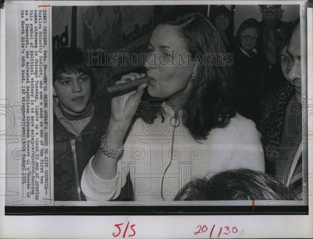 1971 Press Photo Marilou McCarthy Hedlund, Chicago Alderman - RSL98945 - Historic Images