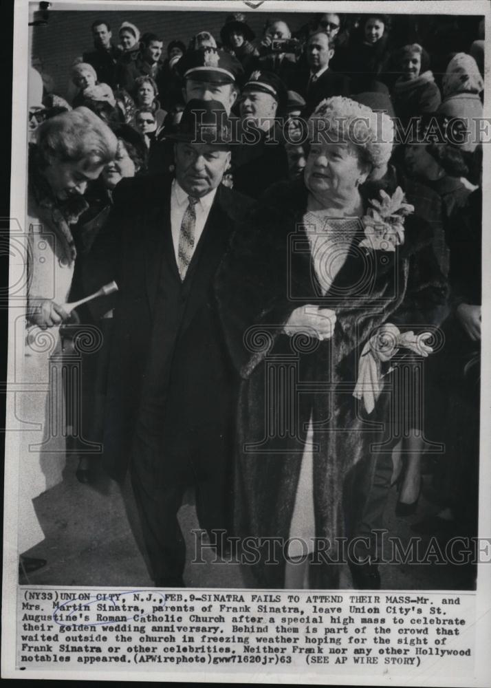 1963 Press Photo Martin Sinatra &amp; Wife Mother &amp; Father Of Musician Frank Sinatra - Historic Images