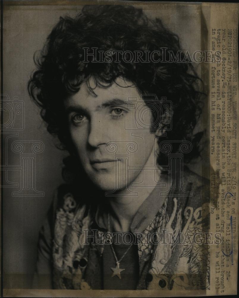 1975 Press Photo David Essex, British Rock &amp; Roll Idol - RSL94927 - Historic Images