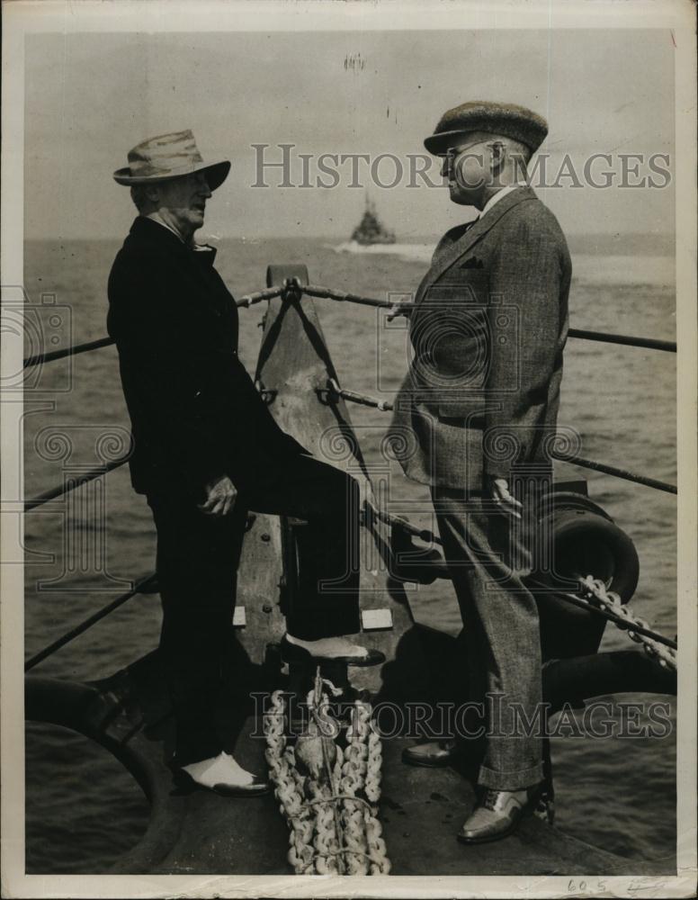 1947 Press Photo President Truman James F Byrnes discuss Problems of state - Historic Images