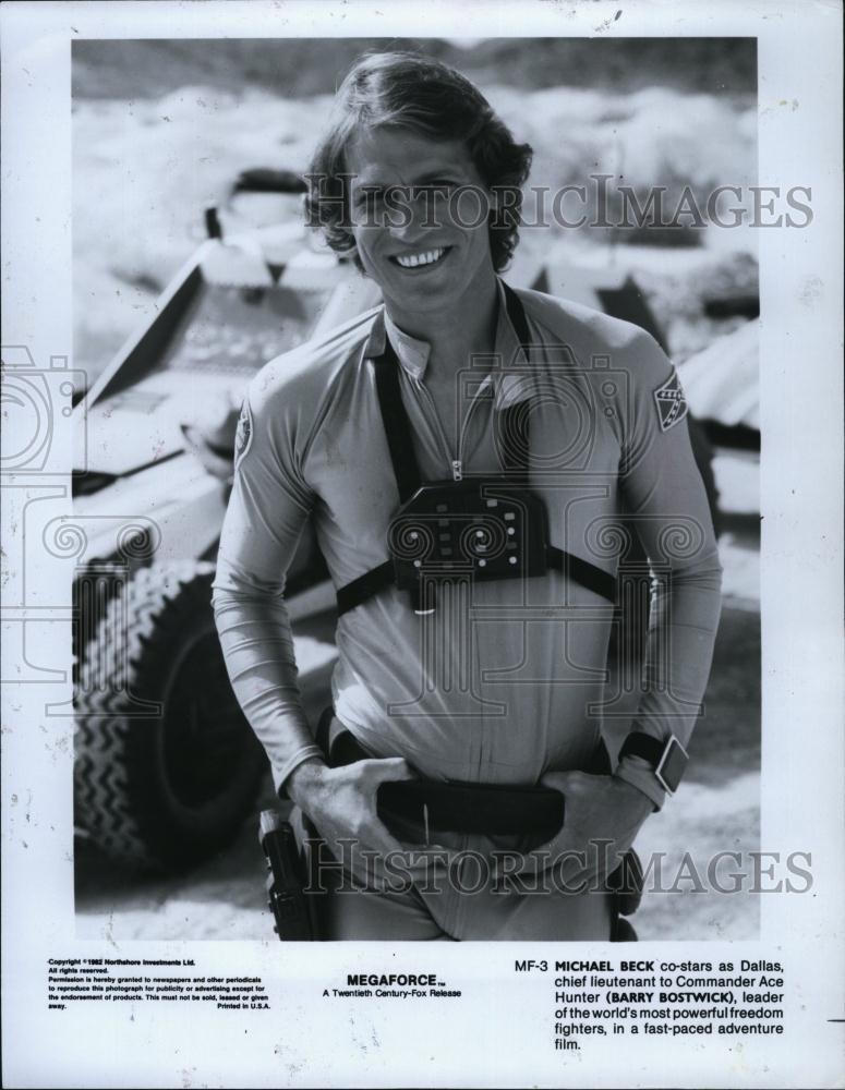 1982 Press Photo Actor Michael Beck As Ace Hunter In "Megaforce" - RSL84545 - Historic Images