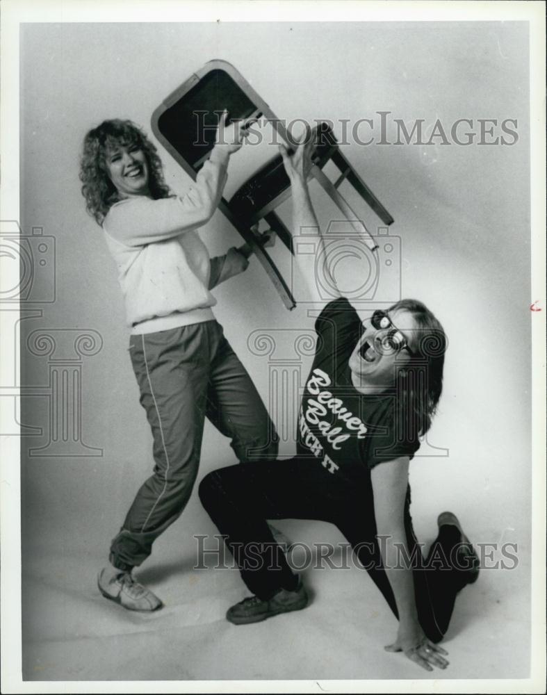 1983 Press Photo Boston radio DJ Harvey Warfield &amp; Carla Lconardo - RSL01277 - Historic Images