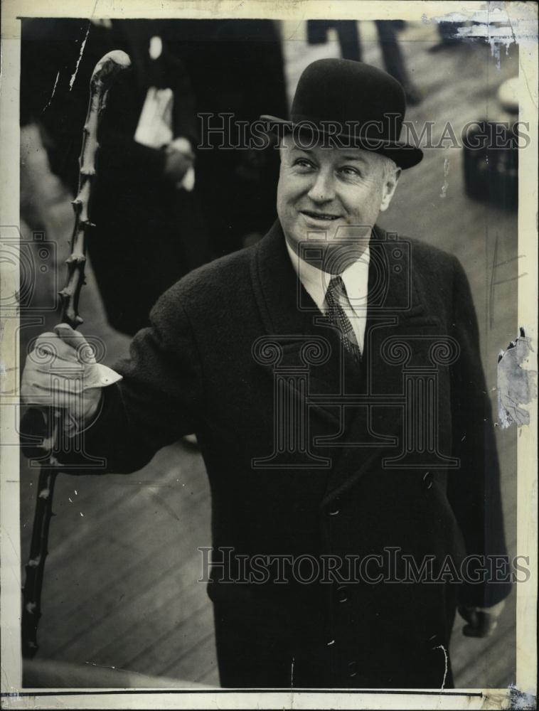 1936 Press Photo Postmaster General James A Farley Returning After Vacation - Historic Images
