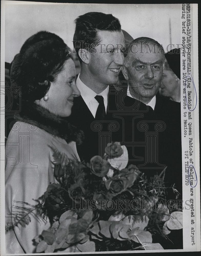 1965 Press Photo King Baudoin &amp; Queen Fabiola Of Belgium En Route To Mexico - Historic Images