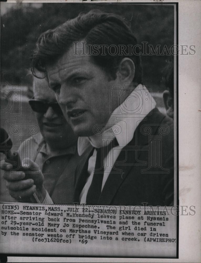 1969 Press Photo Senator Edward Kennedy After Funeral of Mary Jo Kopechne - Historic Images