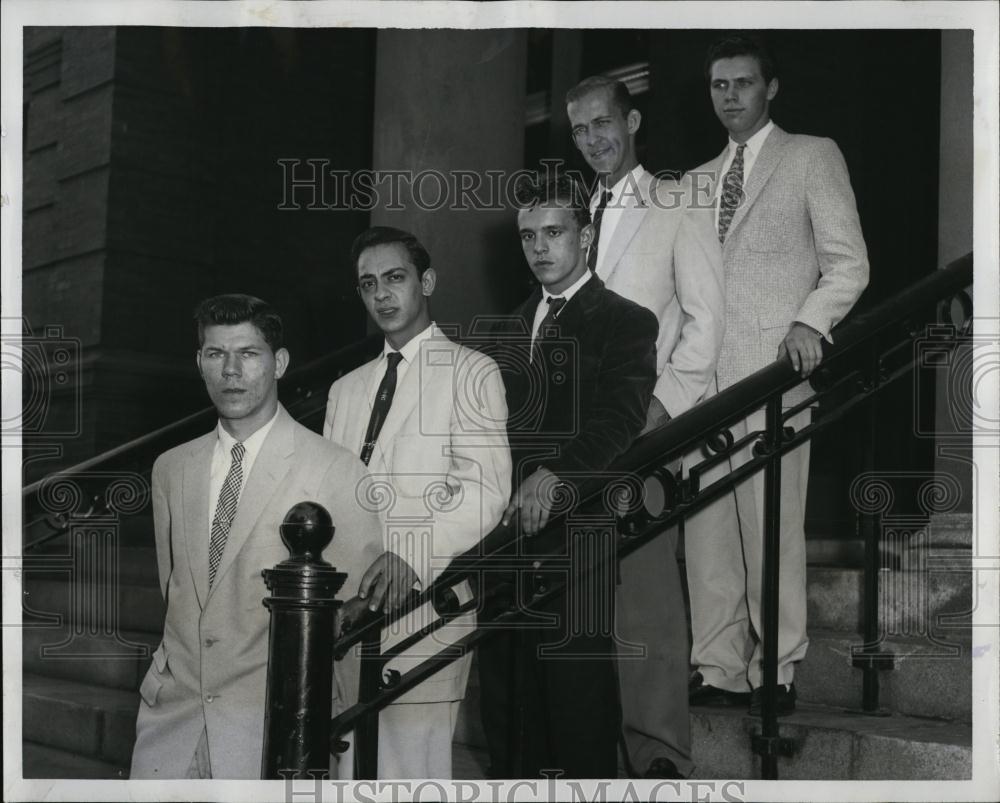 1957 Press Photo Thomas Arsenault, John Esposito, Micaehl Sullivan, George Van - Historic Images