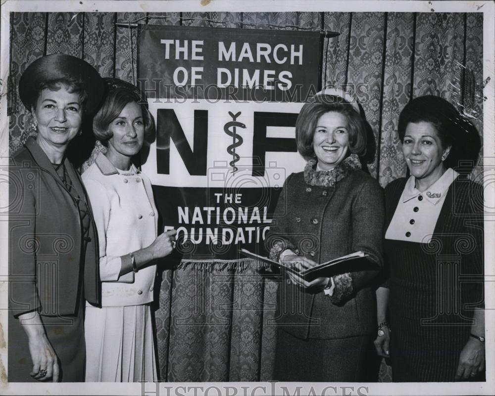 1968 Press Photo March of Dimes, Mrs Manfredi, Mrs D&#39;Arugo, Mrs Antico,Mrs Crane - Historic Images