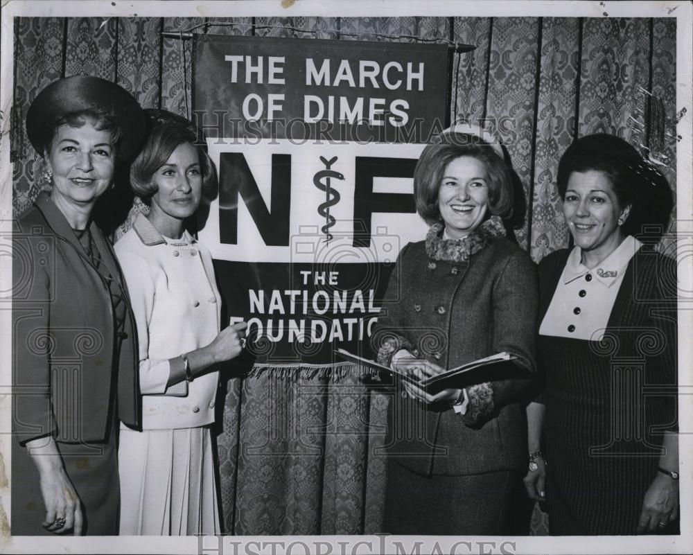 1968 Press Photo March of Dimes, Mrs Manfredi, Mrs D'Arugo, Mrs Antico,Mrs Crane - Historic Images