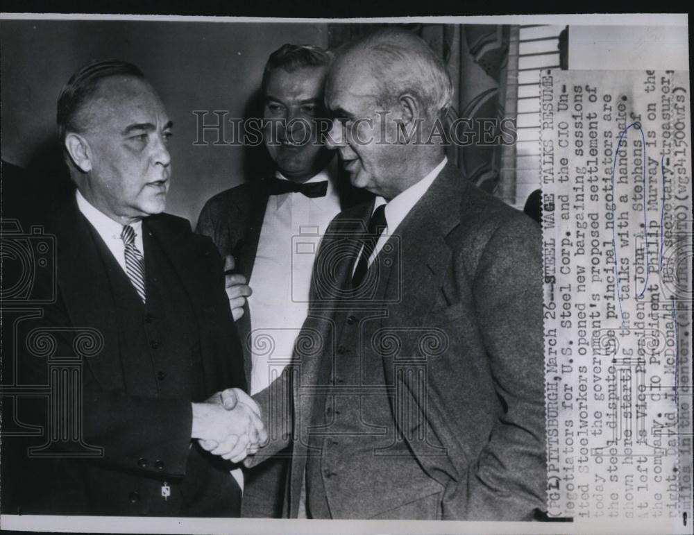 1952 Press Photo Steel Wage talks John A Stephens Philip Murray - RSL87481 - Historic Images