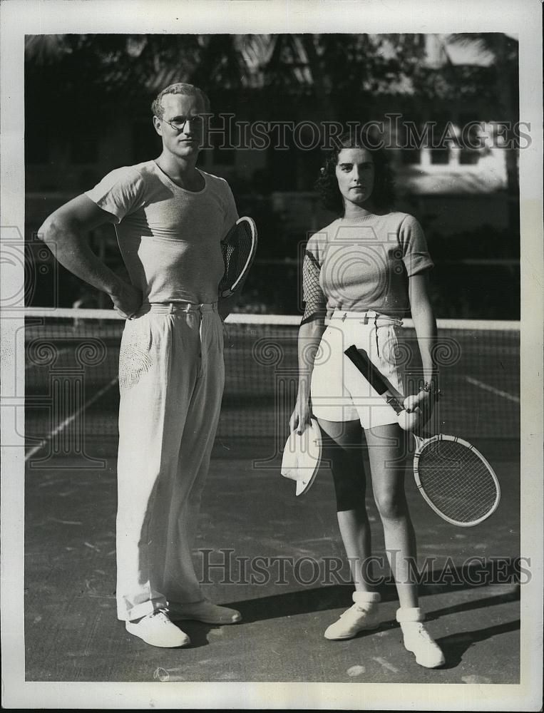 1938 Press Photo Francis Warren Pershing, Son, John Pershing, Muriel Richards - Historic Images