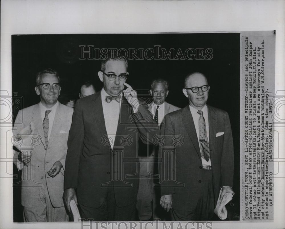 1957 Press Photo Reber Boult US Dist Atty Fred Elledge Edwin Hunt integration - Historic Images