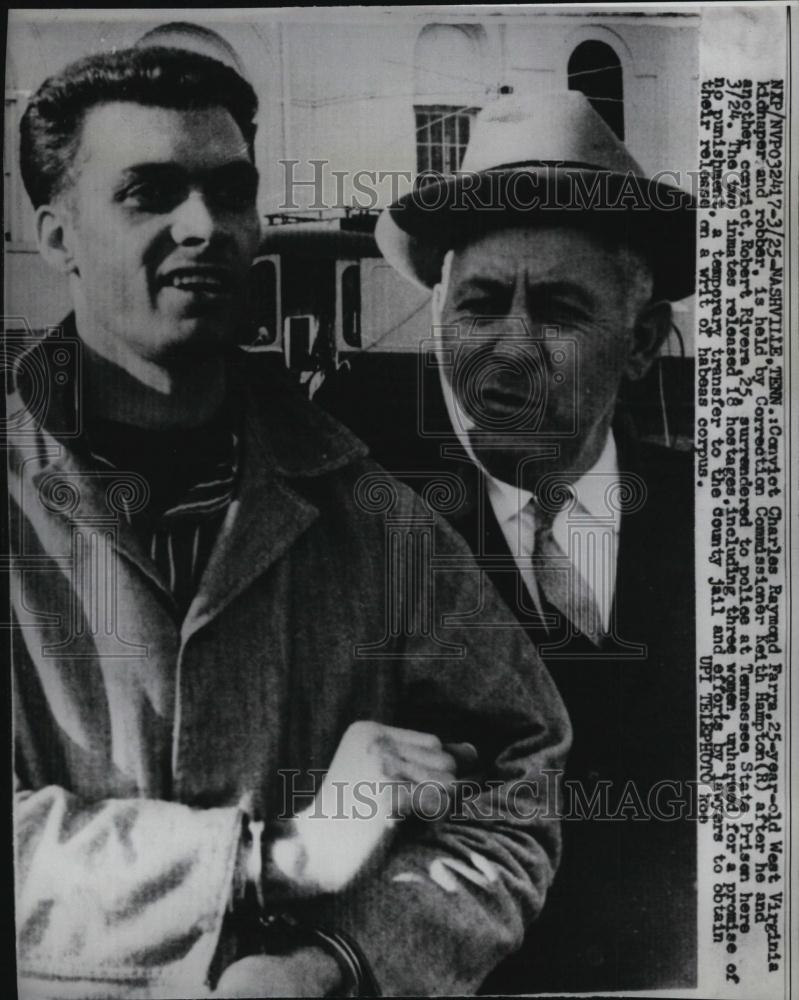 1960 Press Photo hostage taker Charles Raymond Farra in custody - RSL45273 - Historic Images