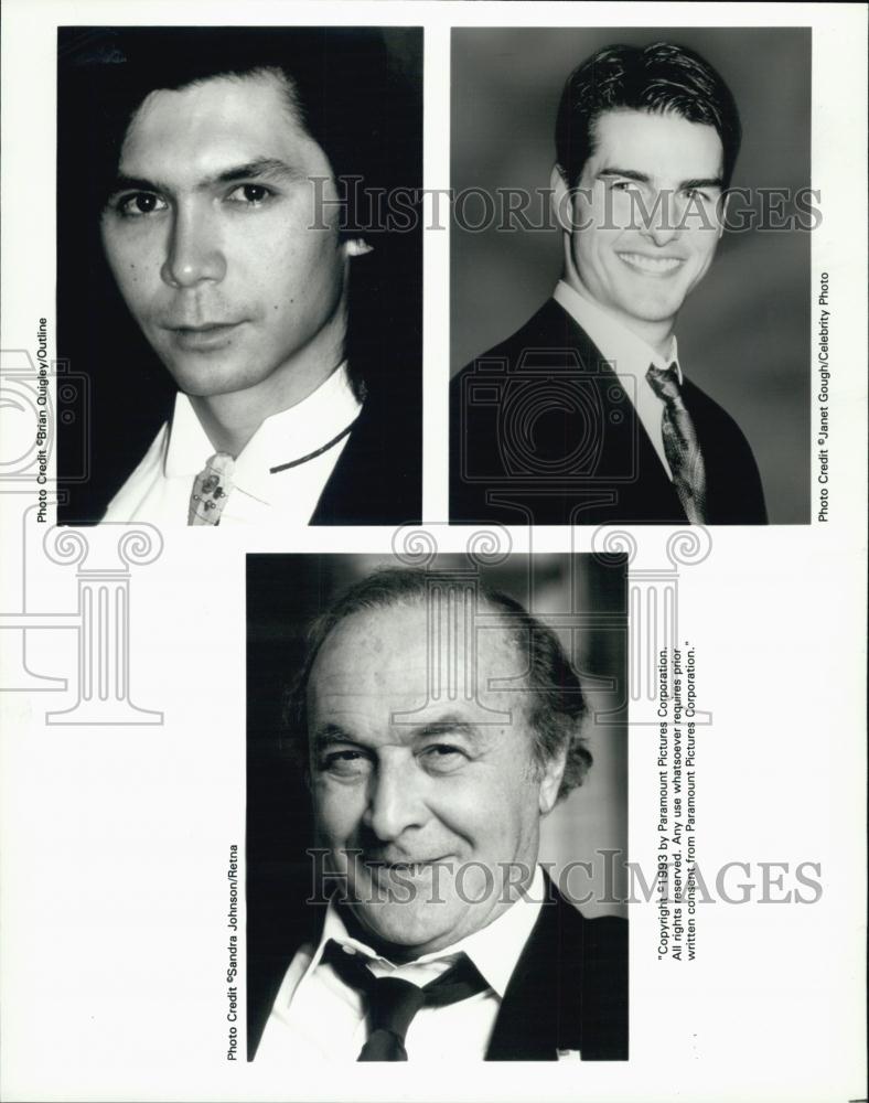 1993 Press Photo Actors Lou Diamond Phillips, Tom Cruise And Robert Loggia - Historic Images