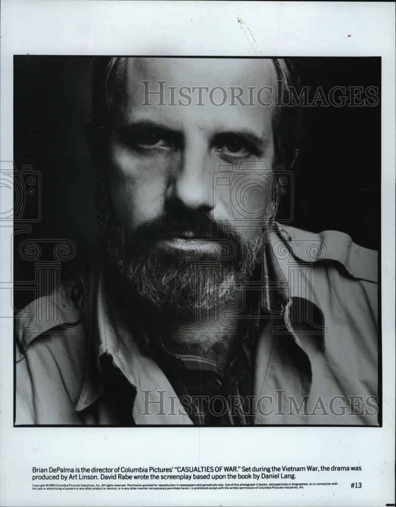 1989 Press Photo Brian DePalma Director of &quot;Casualties of War&quot; - RSL46389 - Historic Images