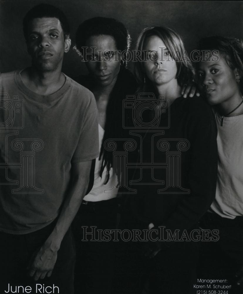 Press Photo June Rich, Folk Rock Quartet, V Gail, J Murphy, R Crawford, G Lee - Historic Images