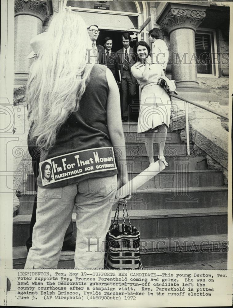 1972 Press Photo Supporters Of Rep Frances Parenthold During Campaign - Historic Images