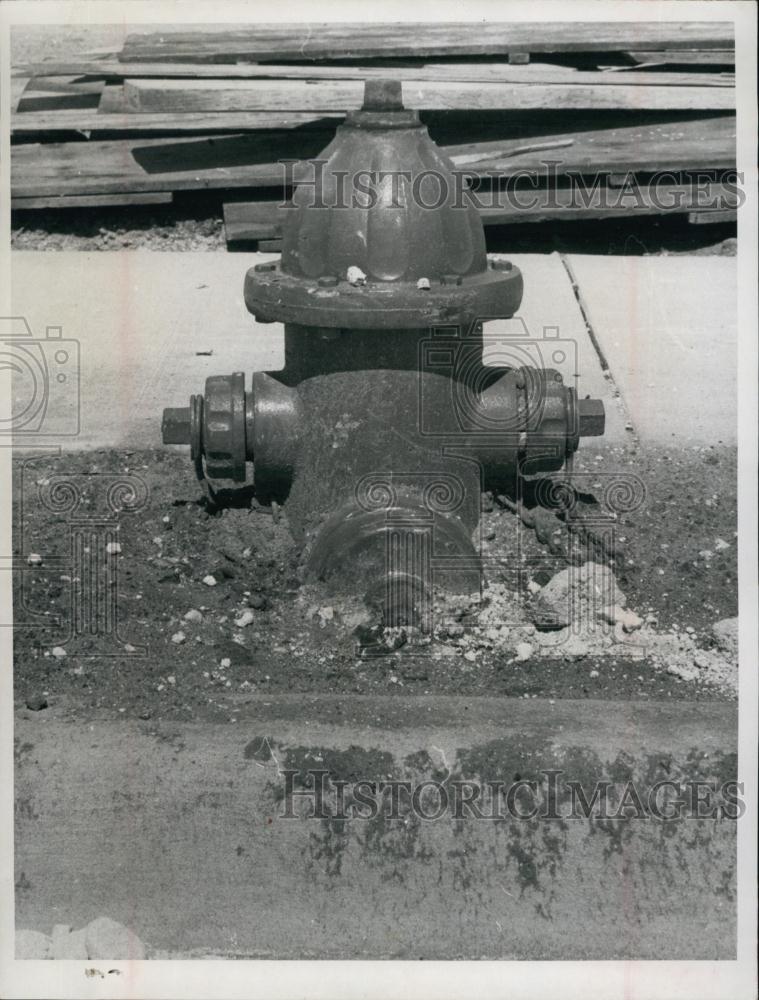 1960 Press Photo Fire Hydrants buried with soil at Mrytle Ave Clearwater - Historic Images