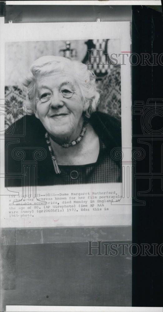 1972 Press Photo Actress Margaret Rutherford Obituary - RSL59681 - Historic Images