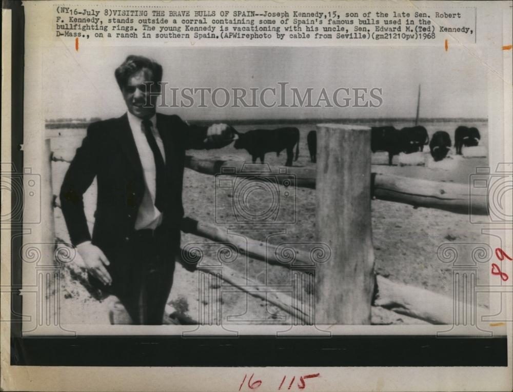 1968 Press Photo Joseph Kennedy, Son Of Senator Robert Kennedy - RSL99805 - Historic Images