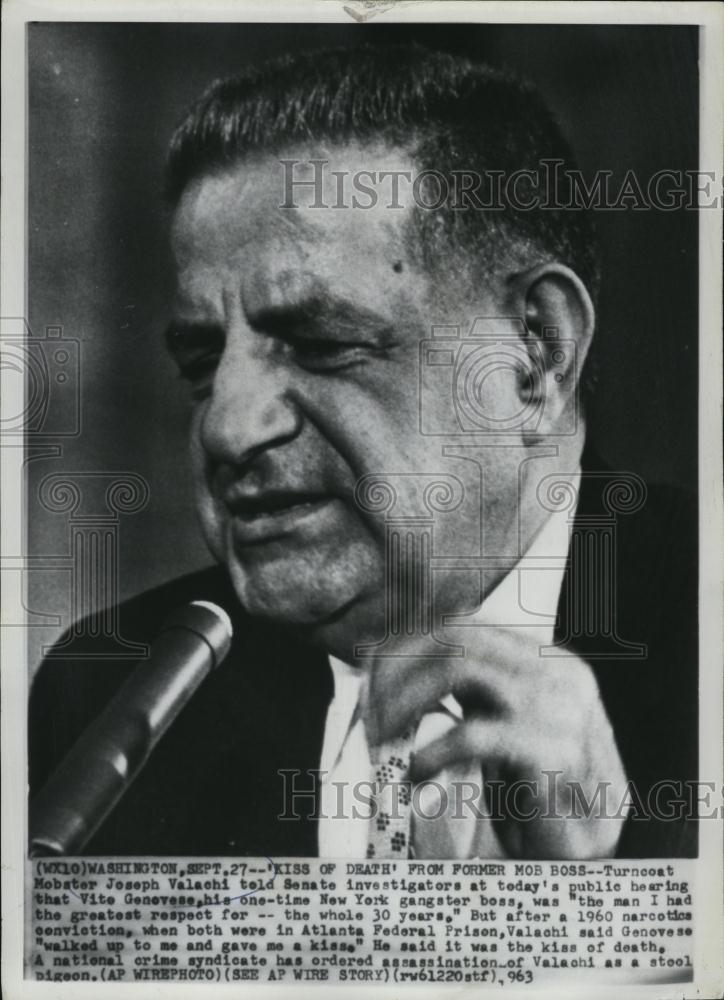 1963 Press Photo Former Mobster Joseph Valachi - RSL46235 - Historic Images