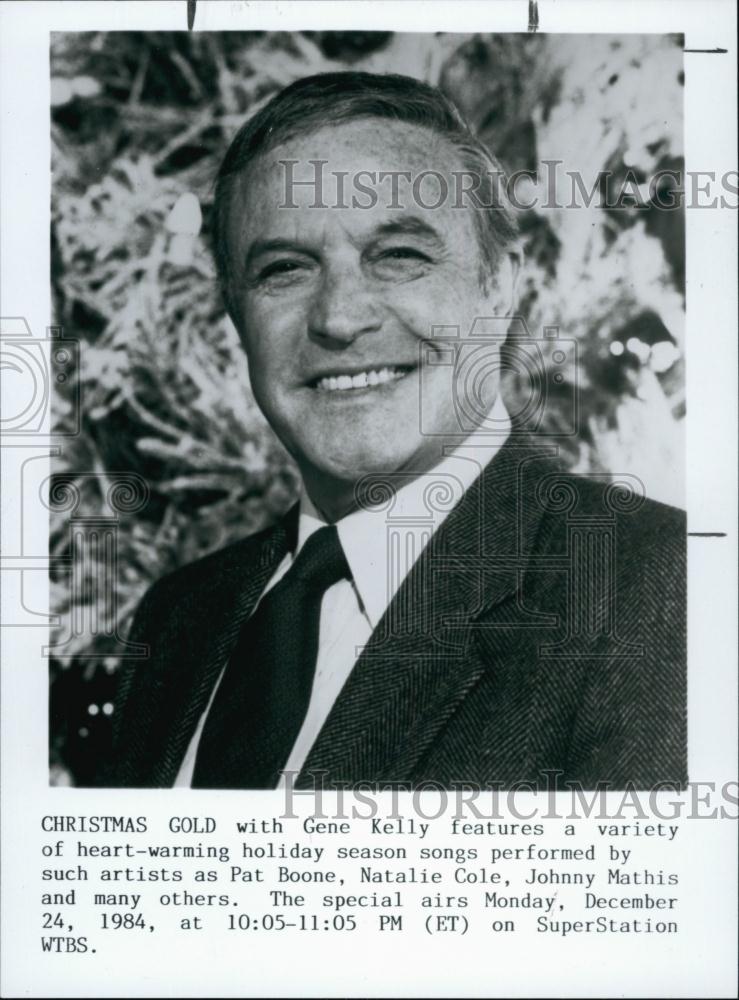 1984 Press Photo Actor Gene Kelly In &quot;Christmas Gold&quot; - RSL59691 - Historic Images