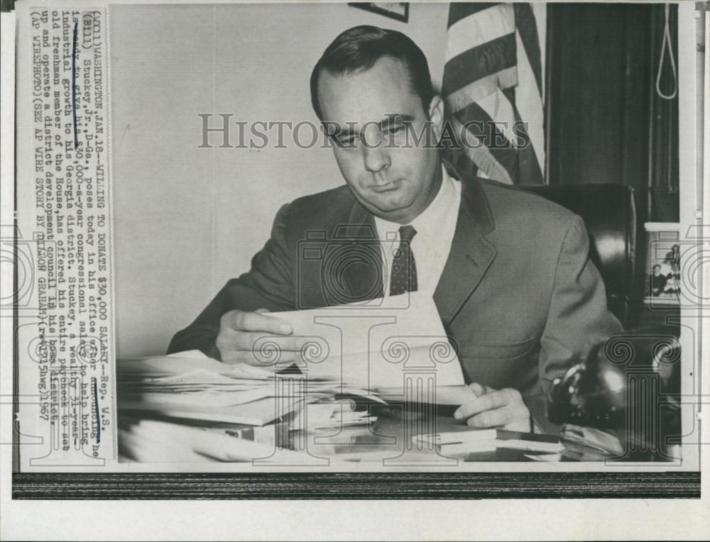 1967 Press Photo Rep WS Stuckey Jr Office making announcement - RSL663 ...