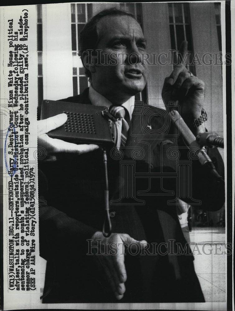 1974 Press Photo Harry SDent, former PresNixon White House Political Adviser - Historic Images