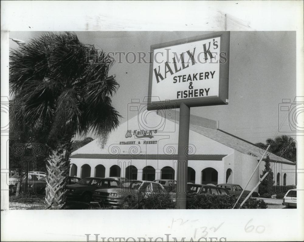 1986 Press Photo Restaurant Kally K&#39;s Steakery &amp; Fishery - RSL99661 - Historic Images