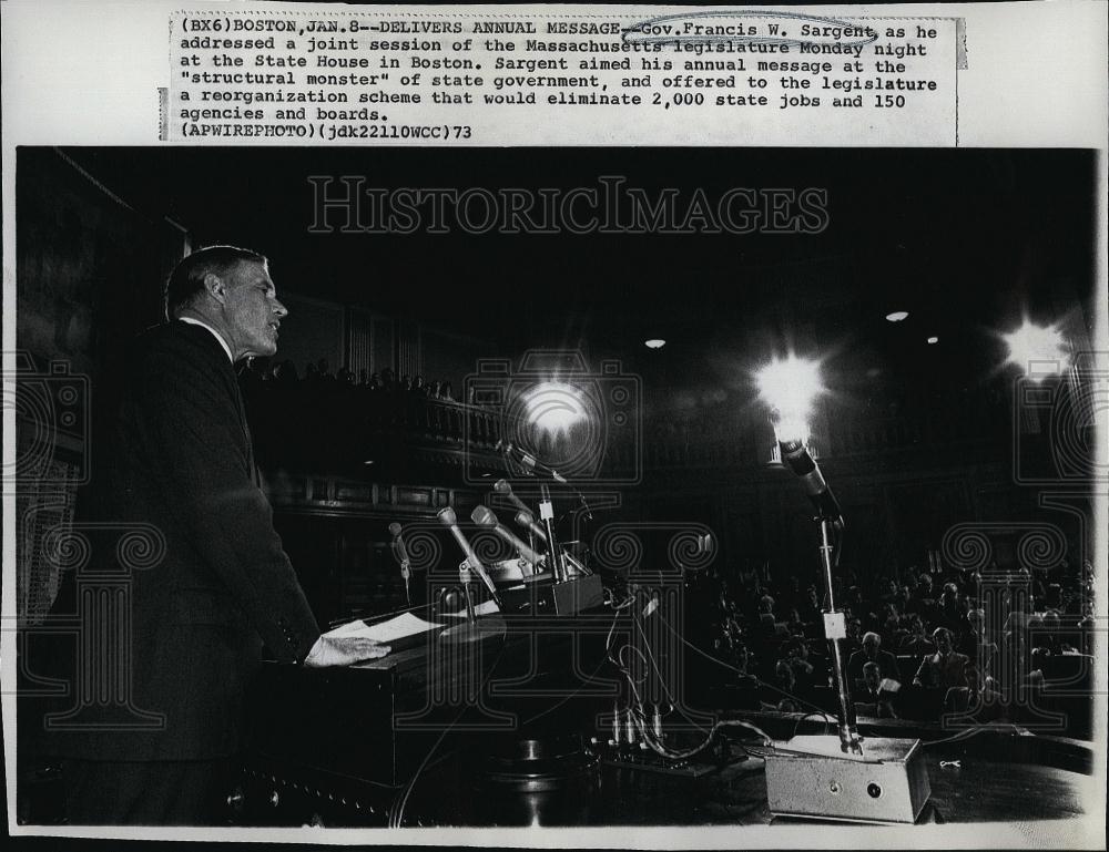 19732 Press Photo Mass Gov Francis Sargent at State House - RSL90447 - Historic Images