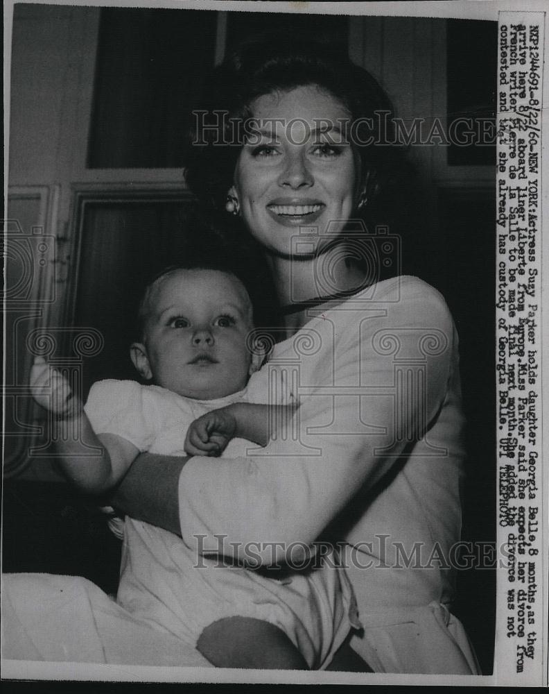 1960 Press Photo Actress Suzy Parker &amp; daughter Georgia Belle - RSL78337 - Historic Images