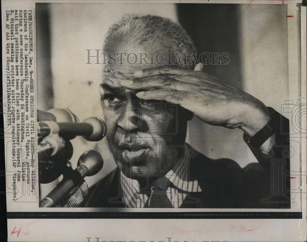 1971 Press Photo Roy Wilkins, chairman of Leadership Conference - RSL98229 - Historic Images