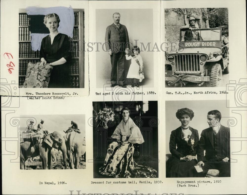 1960 Press Photo Mrs Theodore Roosevelt, Jr, Ted at age 2, engagement picture - Historic Images