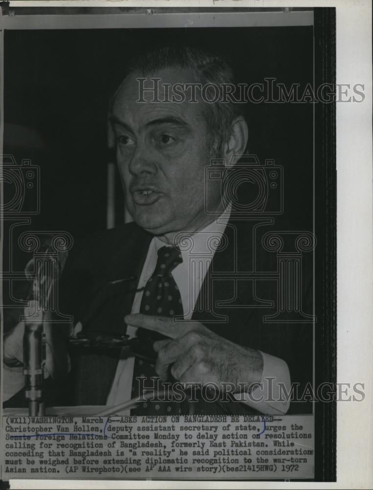 1972 Press Photo Christopher Van Hollen Deputy Assistant Secretary of State - Historic Images