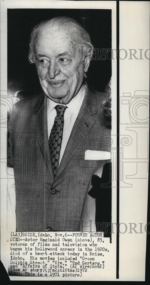 1971 Press Photo Reginald Owen veteran films & television actor died - RSL78735 - Historic Images