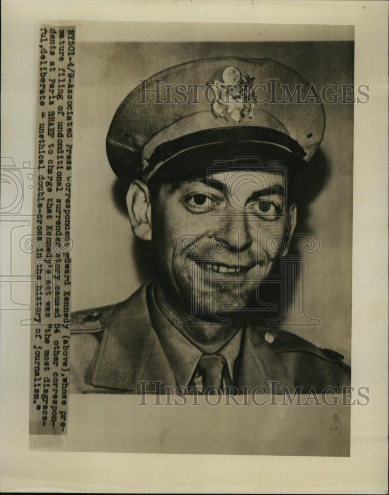 1945 Press Photo Correspondent Edward Kennedy of Associated Press - RSL93355 - Historic Images