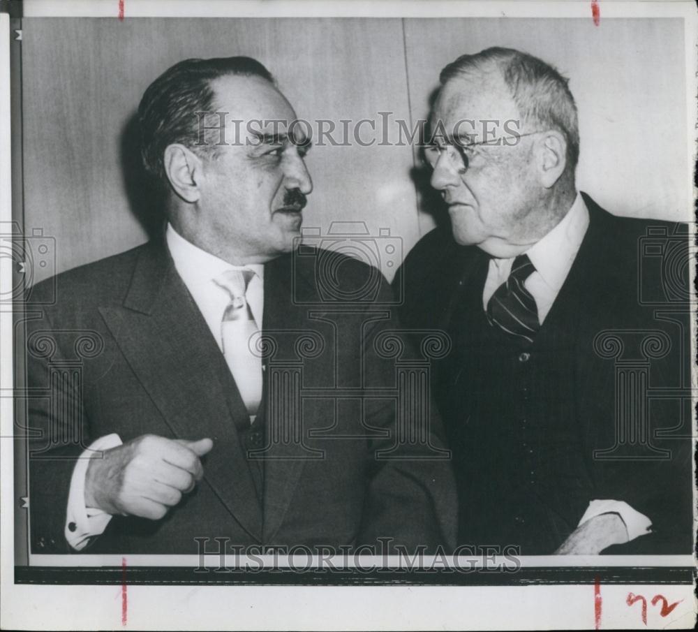 1959 Press Photo Soviet Deputy Premier Anastas Mikoyan, Sec State John FDulles - Historic Images