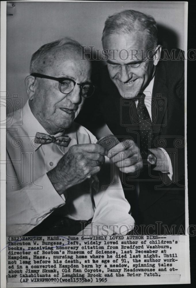 1965 Press Photo Author Thornton W Burgess Author Of Children&#39;s Books - Historic Images