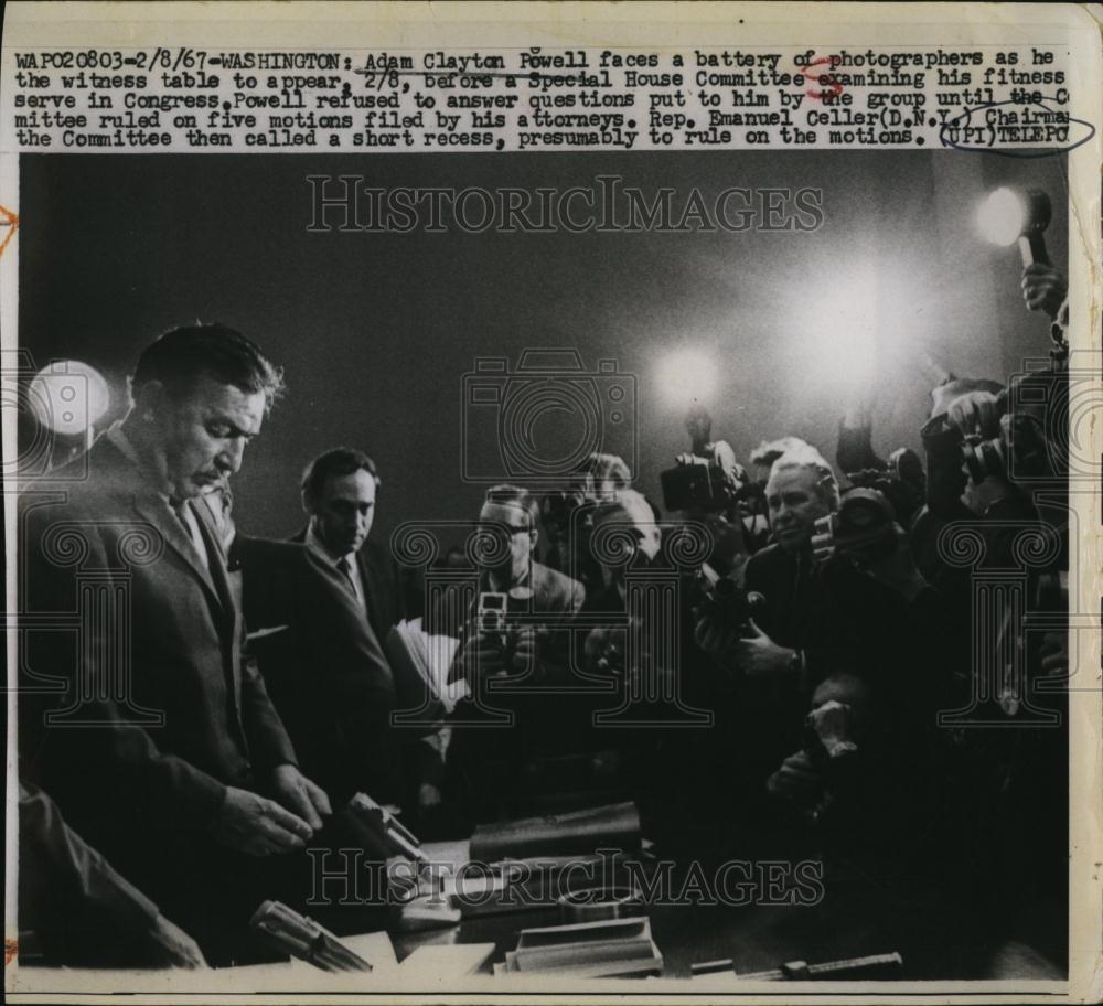 1967 Press Photo Rep Adam Clayton Powell, NY Democrat at House Special Comm - Historic Images