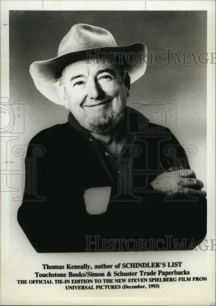 1994 Press Photo Thomas Keneally, author of &quot;Schindler&#39;s List&quot; - RSL93397 - Historic Images