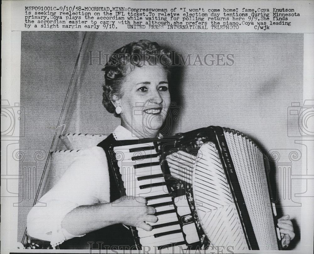 1958 Press Photo Congresswoman Coya Knudson Seeks Reelection - RSL85247 - Historic Images