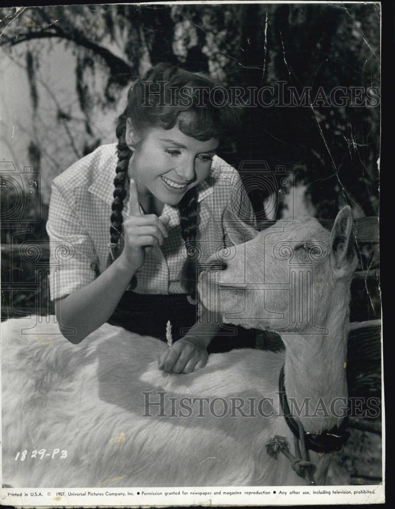 1957 Press Photo Debbie Reynolds Actress Tammy And The Bachelor Comedy Movie - Historic Images